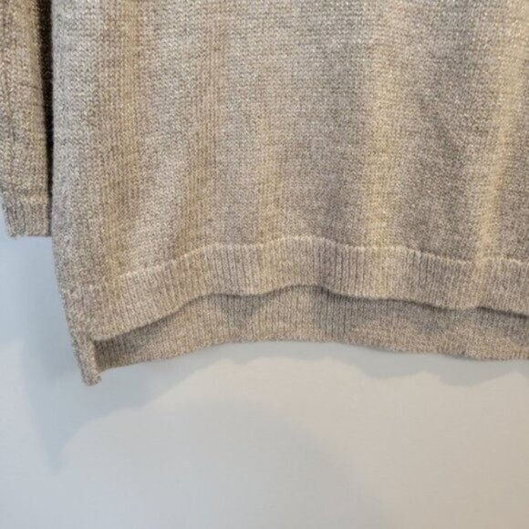 J. Jill | Metalic Threaded Crew Neck High Low Sweater Gray - Picture 4 of 6